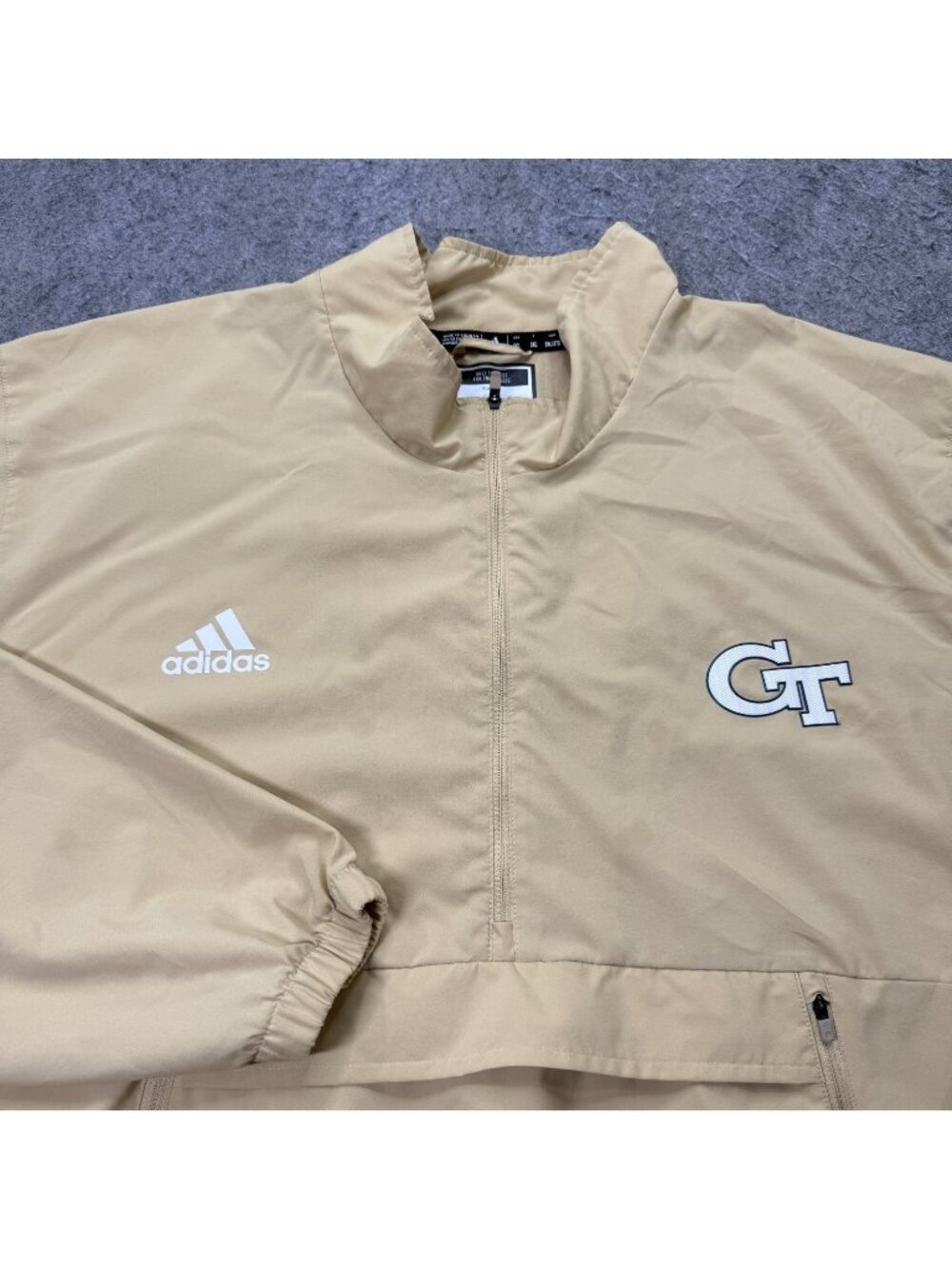 Georgia Tech Yellow Jackets Adidas Windbreaker 1/2 Zip Pullover Men 3XL Gold